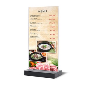 아크릴 업소용 탁상형 메뉴판, 1개
