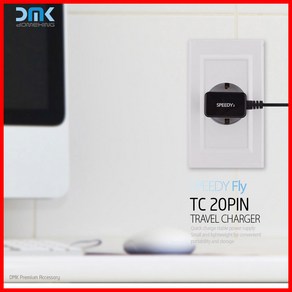 CAP 스피디플라이 충전기 20핀 700MAH SPE-TTA70, 블랙, 1개
