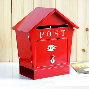 원진엘앤비 국산 고급철판 분체도장 실크인쇄 철재하우스 우편함, 레드 POST