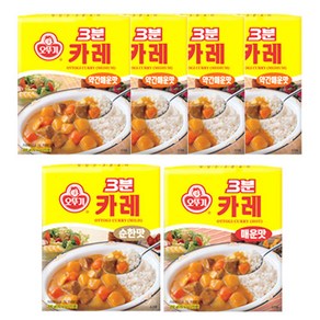 오뚜기 3분 카레 약간 매운맛 200 g x 4p + 매운맛 200 g + 순한맛 200 g, 1세트, 200g