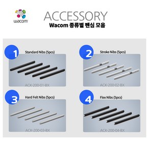 [와콤] 인튜어스 기본펜심, 표준펜심(ACK-200-01-BX), 1개