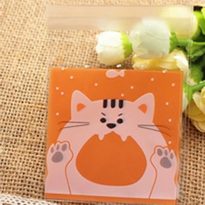 럭키데이2016 고양이 캐릭터 opp포장봉투, 30매입