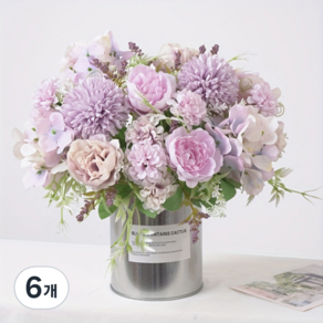 코메로 조화 꽃다발, 6개, 퍼플