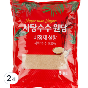 달곰 사탕수수 비정제 원당 설탕, 5kg, 2개