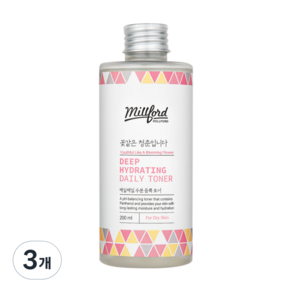 [쿠팡특가] 밀포드 매일매일 수분 듬뿍 스킨 토너, 3개, 200ml