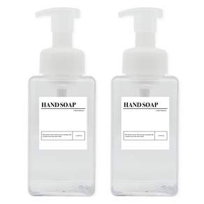 뉴앤룩 사각 거품용기 핸드워시 리필공병 450ml + A라벨스티커 핸드솝 세트
