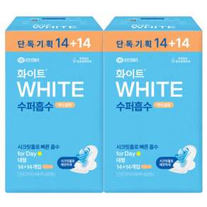 화이트 순한순면 맥시슬림 14+14p, 2개, 28개입, 대형