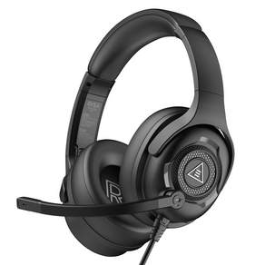 EKSA E4 유선 헤드셋 3.5mm 스테레오 게이밍 헤드폰(마이크 포함) PC/PS4/PS5/Xbox용 슈퍼라이트 오버이어 이어폰, 없음