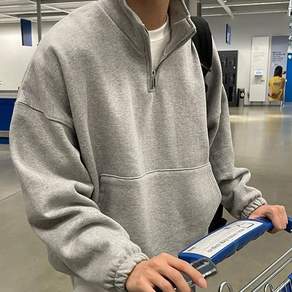 투니스 남성 반집업 루즈핏 긴소매 맨투맨 티셔츠