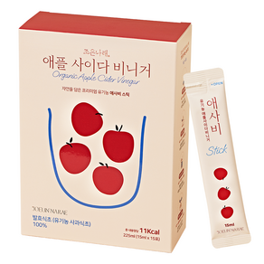 조은나래 스틱 유기농 애사비 천연 발효 사과 식초 애플사이다비니거, 1박스, 225ml