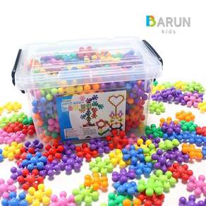 바른키즈 눈송이 블럭 200pcs 대 사이즈 놀이블럭 유아교구, 1개