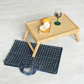 고운데코 미니 캠핑 접이식 좌식 테이블 차박 피크닉 트레이, 내추럴