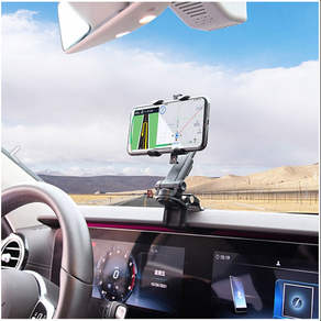 HFMD & Cell phone holder 조정 가능한 360 회전 차량용휴대폰거치대, 검은색, 1개