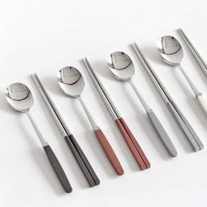카모메 파스텔 수저세트 10color, 실버블루, 숟가락(1P) + 젓가락(1P), 1세트