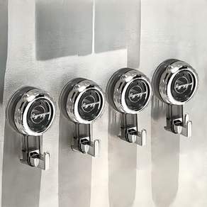 에이제이케이 무타공 걸이 다용도 초강력 최신 흡착식 걸이형 후크, 4개, 투명 블랙