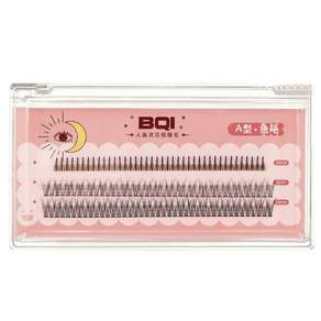 BQI 머메이드 프린지 인조 속눈썹 A형 + 피쉬테일 B7228, 1개, 블랙