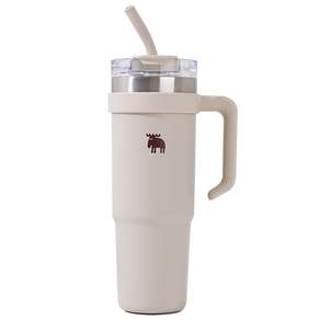 MOZ 스웨덴 316 스텐 1L 대용량 보온보냉 손잡이 텀블러 보온병, 1개, 1000ml, 오트밀베이지