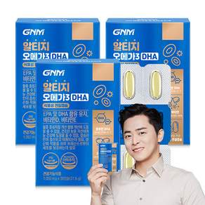 GNM 알티지오메가3 DHA / rTG 비타민D 비타민E 식물성캡슐, 30정, 3개