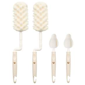 리에또 앵두 회전형 젖병솔 2P 젖꼭지솔 2P 세트, 오트밀, 1세트