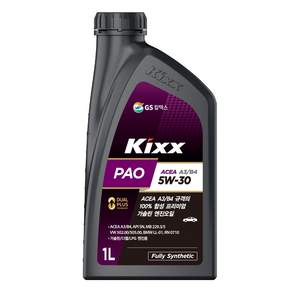 효과좋은 가솔린 엔진오일 KIXX PAO ACEA A3/B4 5W-30 1L X 5통, 5개
