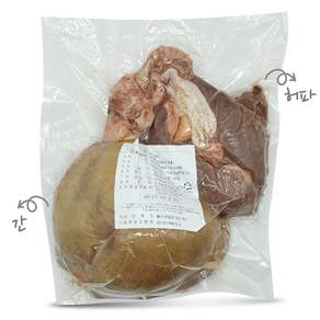 [백암식품] 간 허파 2kg 순대내장 부산물 한마리분 찰순대, 1개, 2.5kg