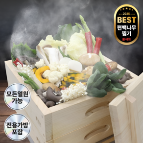 키친아트 편백나무 2단 찜기 풀세트, 20cm, 1개