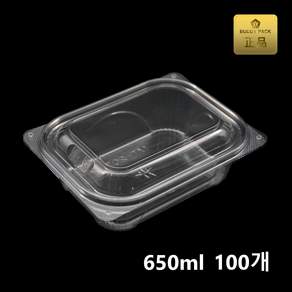 버디팩 PET 투명 사각 반찬 샐러드 용기 650ml MT-207, 100세트