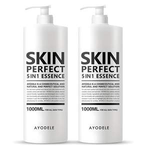 [한정특가] 아요델 퍼펙트맨 보습영양미백주름 5IN1 남성 올인원 기능성 에센스 1000ml, 1L, 2개