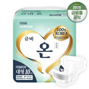 금비 성인용 겉기저귀 온 와이드매직벨트 대형 (10매x1팩)10매 SGA318, 1개, 10개입