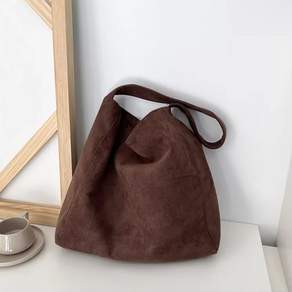 투니스 여성 스웨이드 빅 숄더백