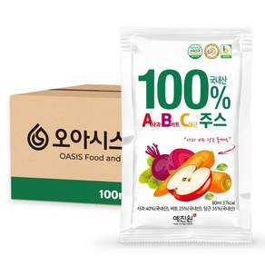 오아시스 국내산 ABC주스, 100개, 100ml
