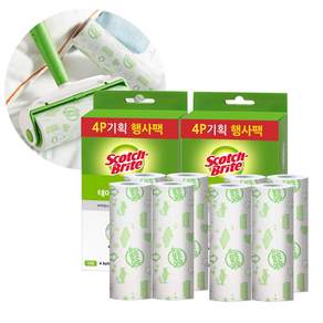 3M 스카치브라이트 테이프클리너 돌돌이 대형 리필 4R + 4R 1세트