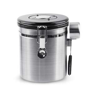 Sifei 스테인리스 스틸 이그조스트 씰드 탱크 커피보관용기 1.5L, 1개, Silver