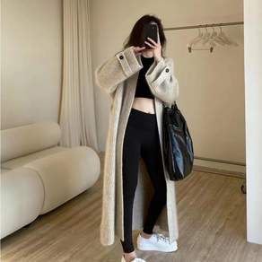 투니스 여성 루즈핏 니트 롱 가디건