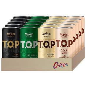 오늘쇼핑 기획/ 맥심 티오피 4종 혼합세트 /캔커피, 20개, 200ml, 라떼 5캔+블랙 5캔+스위트5캔+스모키5캔