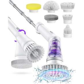 Seonsi 2in1 분리형 무선 욕실 전동 청소기 화장실 청소솔 IPX6 방수타입 2각 조절 가능 6종 브러시, 혼합색상, DS-258