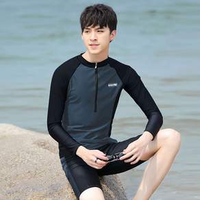 cosmag 남녀 상하의 2장세트 집업 래쉬가드 래쉬가드 커플 수영복 빅사이즈 야외 수영복