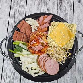햄폭탄 치즈 부대찌개 부대전골 라면사리 4인분 밀키트, 1개, 1kg