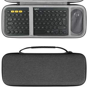 Geekria 하드 케이스 K380s/K380 키보드 및 M355/350s 마우스 콤보 케이스와 호환 가능 소형 컴팩트 키보드용 보호 여행 가방, 블랙, Black