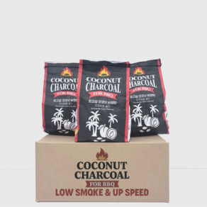 [맛소풍] 개별포장 캠핑 코코넛 조개탄 천연 숯 3kg, 1세트