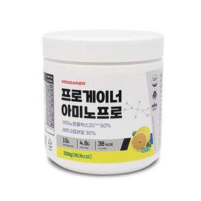 프로게이너 아미노프로 필수아미노산 비필수아미노산 20종 EAA BCAA 류신 아르기닌 글루타민 종합 아미노산, 1개, 250g