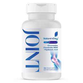 Nature's Day 조인트 글루코사민 콘드로이친 MSM +히알루로닉 에시드 베지 캡슐, 1개, 150정