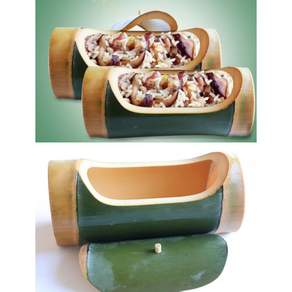 대나무 찜기 대나무밥 건강식 영양밥 집들이 1인분 외경11-13cm 길이20-25cm, 1개, 24.9cm