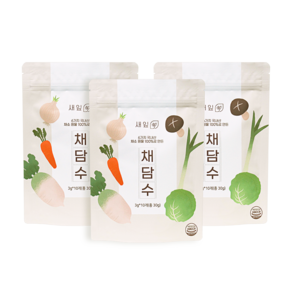 새잎 채담수 이유식육수 채수티백, 3개, 30g