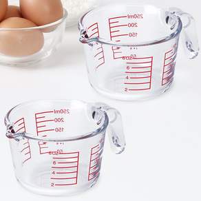 1+1 네오플램 내열유리 계량컵 눈금 비이커 2p 250ml, 투명, 2개