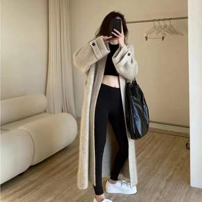 투니스 여성 루즈핏 니트 롱 가디건