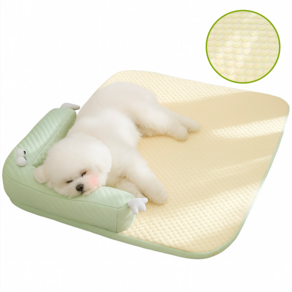 KOMIRA 반려동물 강아지 쿨매트 항균 논슬립 고양이 냉감패드, 옐로우