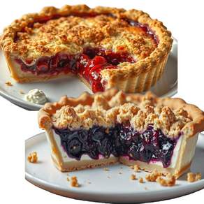 피키즈 크럼블파이 반반세트(블루베리잼+딸기잼) 선물하기좋은 맛있는 피크닉디저트 수험생 영양간식 큰사이즈(98mm*20mm) 답례선물 수제파이, 6개, 110g