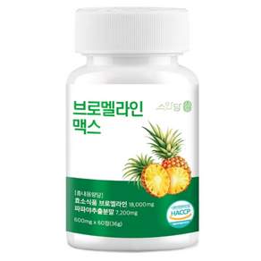 수안담 브로멜라인 맥스 파인애플효소 파파야추출, 1개, 60정
