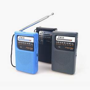 CMiK 휴대용 라디오 icf-9 건전지식 내장스피커, 블랙